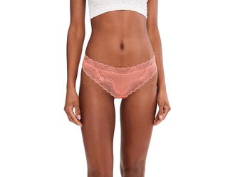 Free People Spring Fever Thong Womens Underwear Coral Crimson : MD (Womens 8-10), Elastane/Nylon