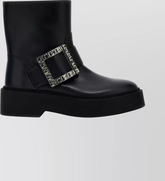 Roger Vivier leather viv rangers ankle boots