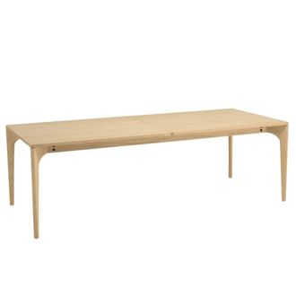Macabane Mesa de comedor exterior 240/292 cm natural patas de roble macizo