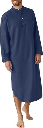 Generic Buttoned Solid Color Shirt Robe Men MenS Casual Fashion Long Sleeve Cotton Linen Long Sleeve Muslim Kaftan Lightweight Sweatshirts Night Robe Loose Fi