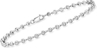 RS Pure by Ross-Simons Bezel-Set Diamond Tennis Bracelet in Sterling Silver