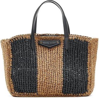 Rebecca Minkoff Mini Tote Handbags Black/Brown, Straw
