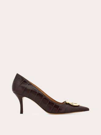 Ferragamo Women Maxi Gancini pump Brown Size 10.5