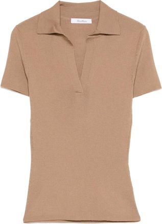 Max Mara Top met V-hals - Bruin