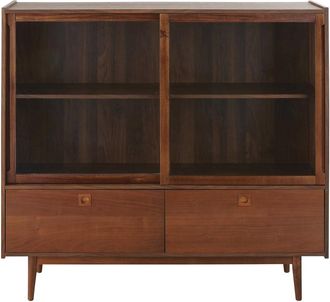 Maisons du monde Vitrina vintage de 2 puertas y 2 cajones en marrón