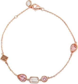 Crislu 18K Rose Gold Over Silver Cz Bracelet