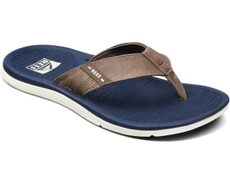 Reef Santa Ana CJ0381 Sandals Mens Navy Faux Leather Round Toe Flip Flop JAX389