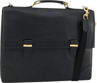 Loewe Pre-owned Handbags, female, Black, Size: ONE SIZE Pre-owned Leather Handbag