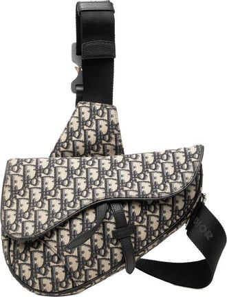 Dior Pre-owned Dior Oblique Canvas Saddle Crossbody Unisex V1ETZ9GQDQCVXTRM
