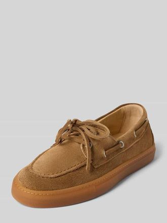 Copenhagen Slipper mit Schn&uuml;rverschluss Modell Suede in Mittelbraun, Gr&ouml;&szlig;e 41