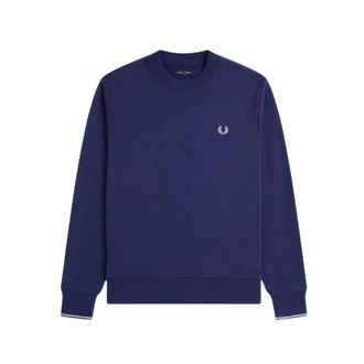 Fred Perry Sweatshirts, male, Blue, Size: XL M7535 Crewneck Sweatshirt
