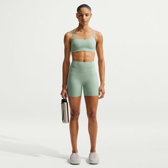 Nike Womens Zenvy High-Waisted 5 Biker Shorts in Green | II5209-006