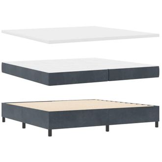 vidaXL Vidaxl - Cama Tipo Box Spring Gris Oscuro 200 X 200 Cm Terciopelo