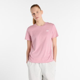 New Balance T-Shirt NEW BALANCE SPORT ESSENTIALS JERSEY T-SHIRT, Damen, Gr. XXL, rosa (pink taffy), Obermaterial: 100% Baumwolle, normal, Rundhals, Shirts T-Shirt