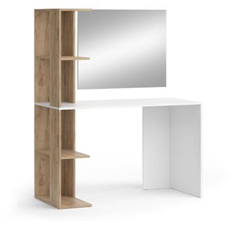 Vicco Tocador Tower, Blanco/sonoma, 122.2 Cm Con Espejo