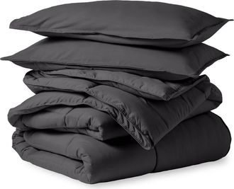 Bare Home All-Season Down Alternative Comforter Set - Oversized Queen in Forged Iron Grey at Nordstrom
