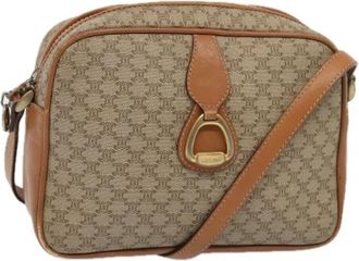 Celine Pre-owned Canvas celine-bags - Dames - Vintage Schoudertas - Beige - ONE Size - Leer - Vintage