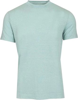 Fedeli Tops, Heren, Blauw, L, Linnen, Extreme Linen Flex T-shirt met korte mouwen