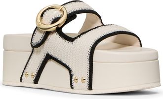Kate Spade New York two-strap platform sandal in Cream/Black. at Nordstrom, Size 7.5