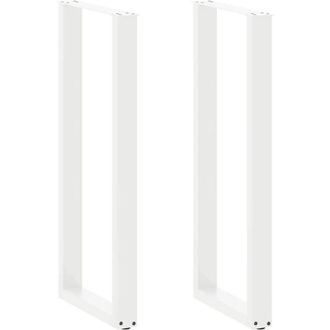 vidaXL Patas Para Mesa De Bar En Forma De U (2 Unidades), Color Blanco, 40 X (110-111) Cm, Acero Vidaxl