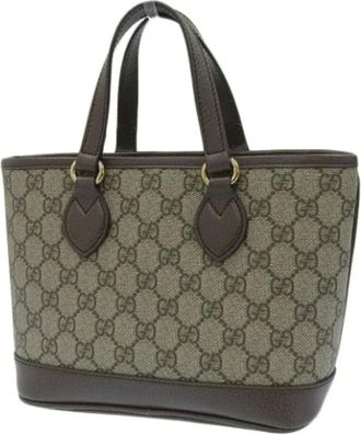 Gucci Pre-owned Tote Bags, female, Brown, Size: ONE SIZE Pre-owned Leather gucci-bags
