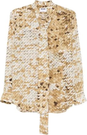 Moschino Overhemden, Dames, Veelkleurig, M, Nylon, Zijden en Nylon Top