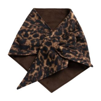 YaYa Pa&ntilde;uelo triangular reversible con estampado de leopardo - Accessories - Mujer - Marr&oacute;n - ONE SIZE