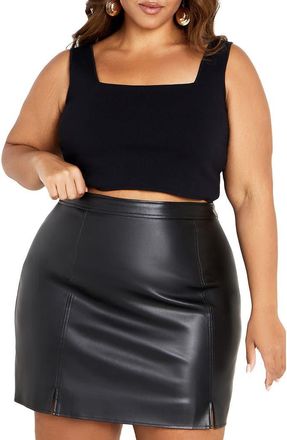 City Chic Lanie Compact Knit Top in Black at Nordstrom Rack, Size Xxl/24W