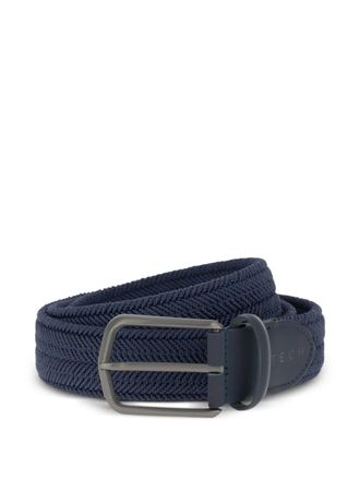 Boggi Milano woven rubberised leather belt - Blu