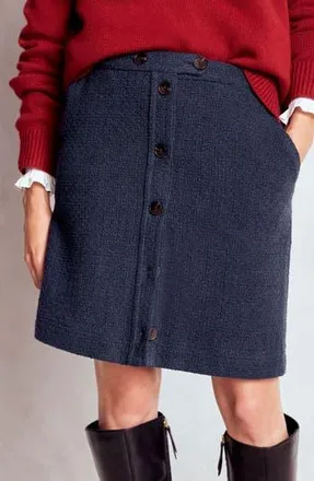 Boden Cecelia Textured Knit Skirt in Navy at Nordstrom Rack, Size 12