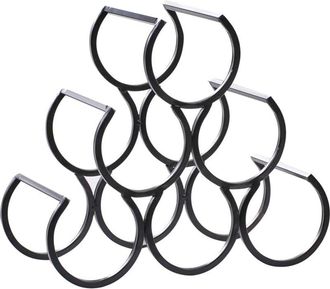 Beliani Beliani - Botellero Industrial Moderno Geom&eacute;trico De Hierro Para Botellas De Vino Negro Lurgan