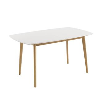 Oresteluchetta Mesa extensible madera MDF blanco mate 75x75x120-150 cm