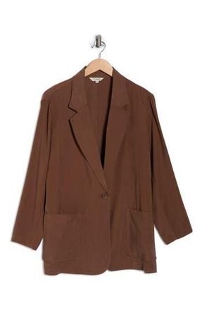 Max Studio Oversize Brushed Twill Blazer in Acorn at Nordstrom Rack, Size 1X