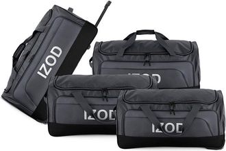 Izod Katy Travel Duffel 4-Piece Luggage Set - Lightweight Soft Shell Rolling Bag and Telescopic Handle