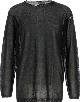Yohji Yamamoto Black Cotton And Polyester Sweater