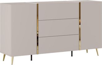 Vente-Unique Vente-unique - Credenza con 2 ante e 3 cassetti Beige e dorato - marzialo
