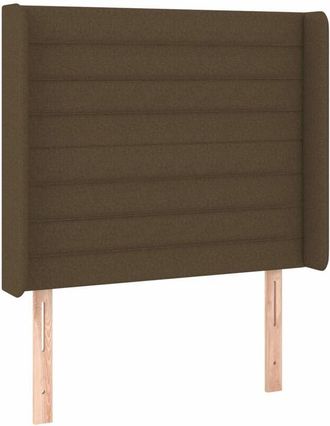 vidaXL Cabecero Con Orejas De Tela Marr&oacute;n Oscuro 93x16x118/128 Cm Vidaxl