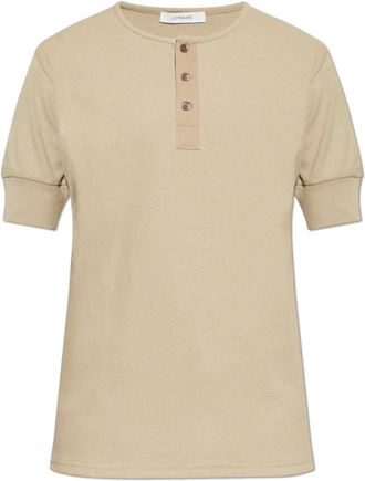 Christophe Lemaire T-Shirts, male, Beige, Size: L Rib Henley Top