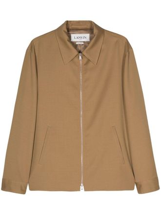 Lanvin appliqué logo wool jacket - Brown