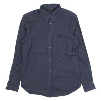 Emporio Armani Casual Shirts - Heren - Casual Overhemden - Blauw - XL - Denim - Overhemden
