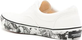 Undercover Mens Printed Soles Canvas Sneakers White Rubber