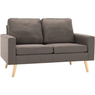 vidaXL Sof&aacute; De 2 Plazas De Tela Color Gris Taupe Vidaxl
