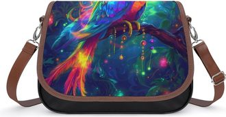 Generic Parrot Colorful Bird Small Womens Crossbody Bags Shoulder Handbag with Adjustable Strap for Travel