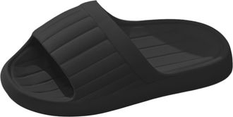 Generic Indoor and Outdoor Solid Color Thick Sole Comfortable Casual Slippers J Slides for Women (Black, 8)