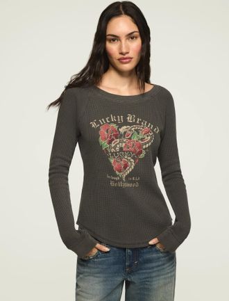 Lucky Brand Womens Lucky Snake Heart Thermal