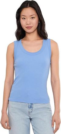 Nic+Zoe Petite Perfect Knit Rib Scoop Tank Top Womens Clothing French Blue : PM, Cotton/Modal/Spandex