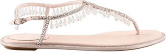 Rene Caovilla Chandelier T-strap Sandaal - Dames - Sandalen - Geel - 38 EU - Leer - Schoenen