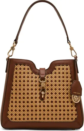 Anne Klein Straw Bucket Bag in Natural-Walnut at Nordstrom Rack