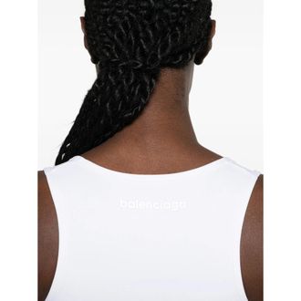 Balenciaga Tuvn Cropped Tank Top - White