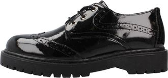Geox D Bleyze - Dames - Veterschoenen - Zwart - 39 EU - Leer - Schoenen